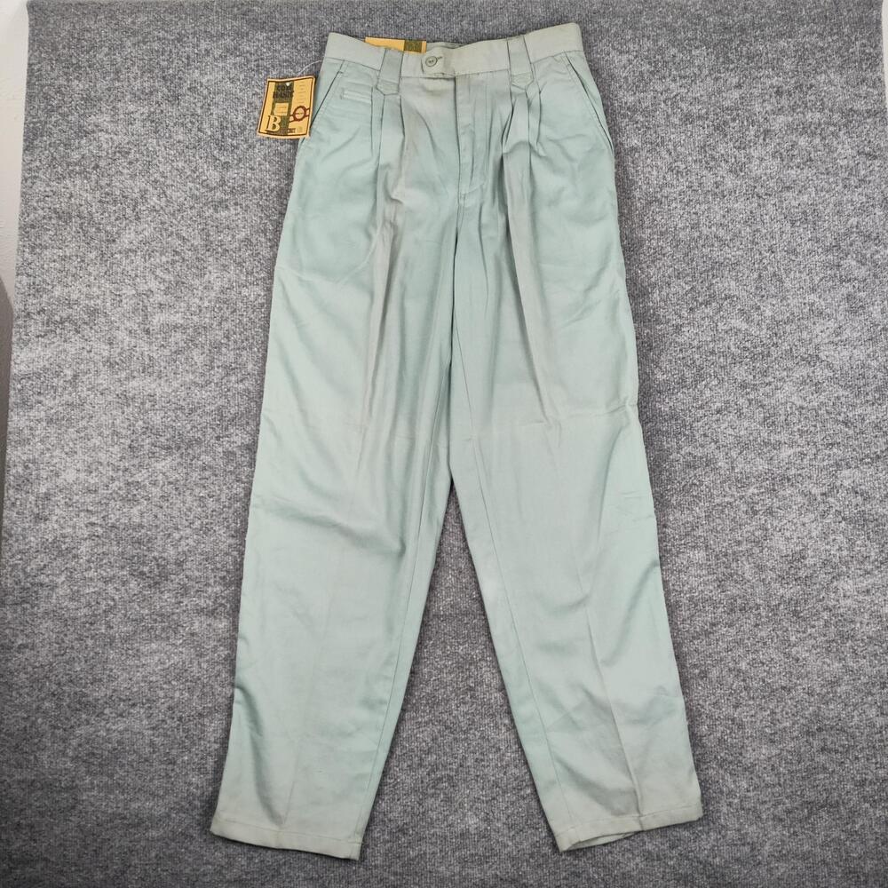 Bugle Boy Dress Pants Mens 29x32 Green Core Basic Pleated Classic Fit Casual
